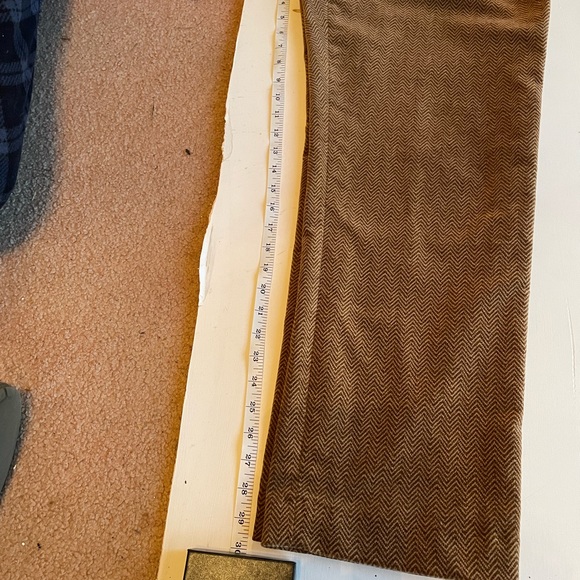 Ralph Lauren Plus Size 14 Brown two  pocket plush pants. Chevronish pattern - Picture 12 of 15